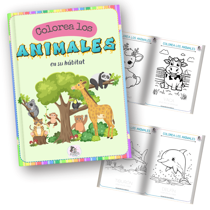 Cuadernillo de 50 dibujos de animales para colorear