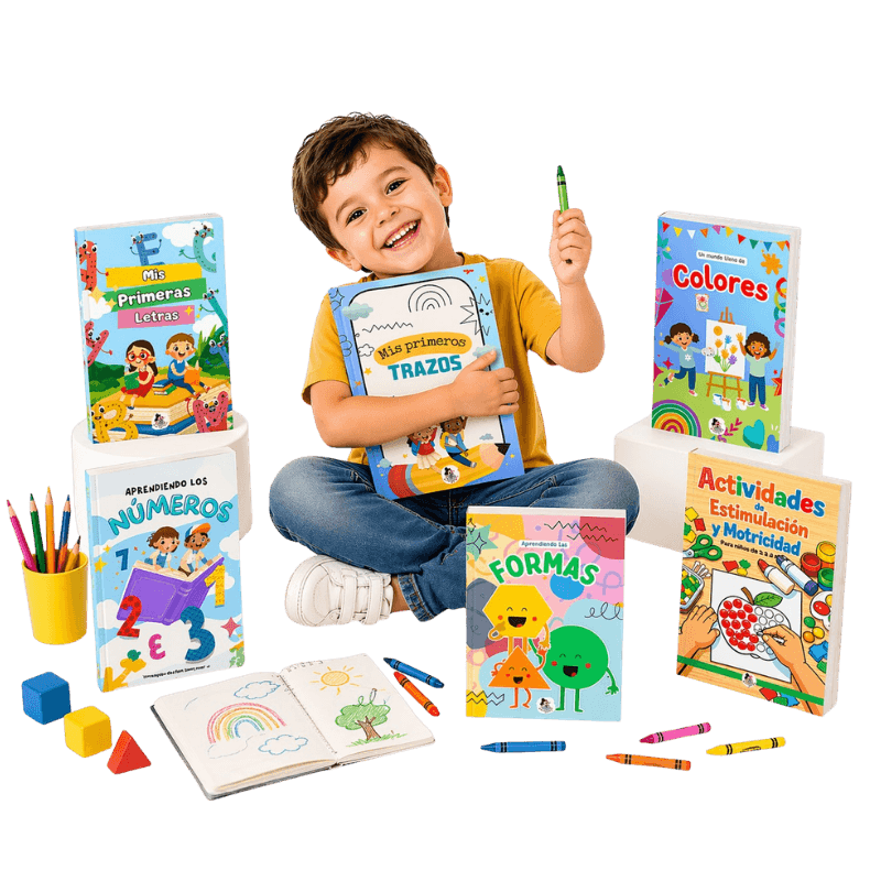Kit Aprende Jugando: los 6 libros de actividades imprimibles con crayones y material listo para jugar